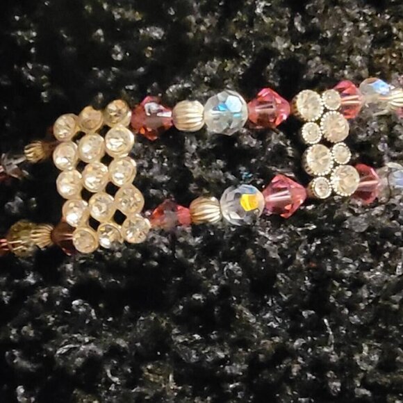 Handmade Swarovski Crystal 2 Strand Dog Necklace Fits Neck Size 10" - 12" - Picture 7 of 7